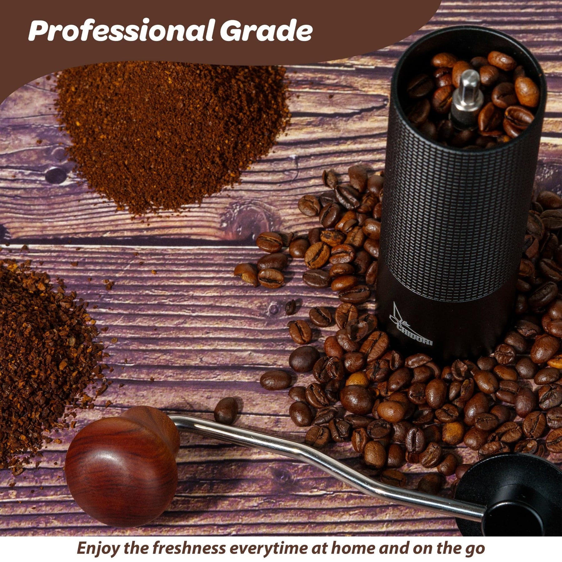 Manual Coffee Grinder, Hand Crank Coffee Grinder for Espresso, French Press, and Pour Over, Portable Coffee Grinder for Camping and Travel