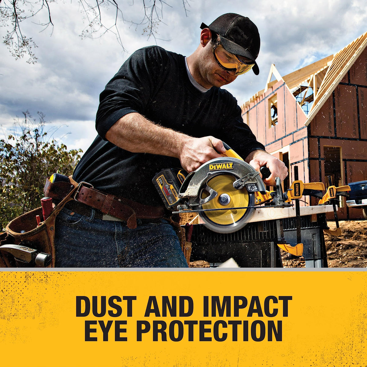 DEWALT DPG82-11 Concealer Klare Anti-Beschlag-Schutzbrille mit Doppelform, klare Linse, 1 Paar