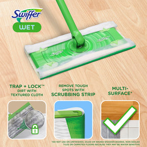 Swiffer Sweeper Nasswischtücher, Wischmopps zur Bodenreinigung, Open-Window Fresh, 24 Stück