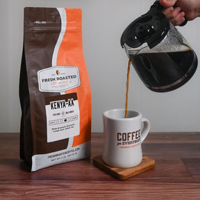 Fresh Roasted Coffee, Kenya AA, 2 lb (32 oz), Med-Dark Roast, Kosher, Whole Bean

